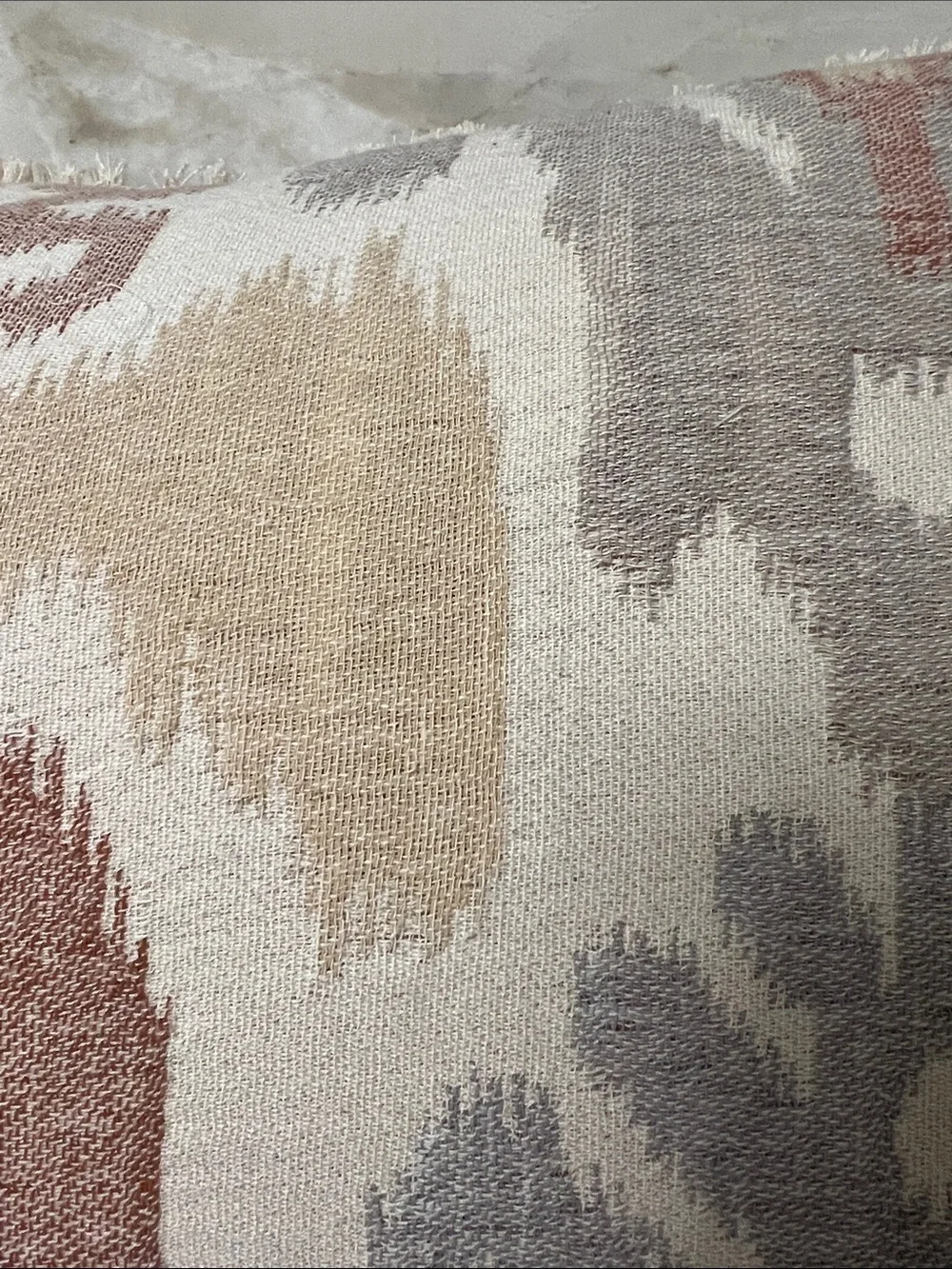 Ikat-Style Pillow by Devi Designs, feather & down insert, zipper closure 16 x 26